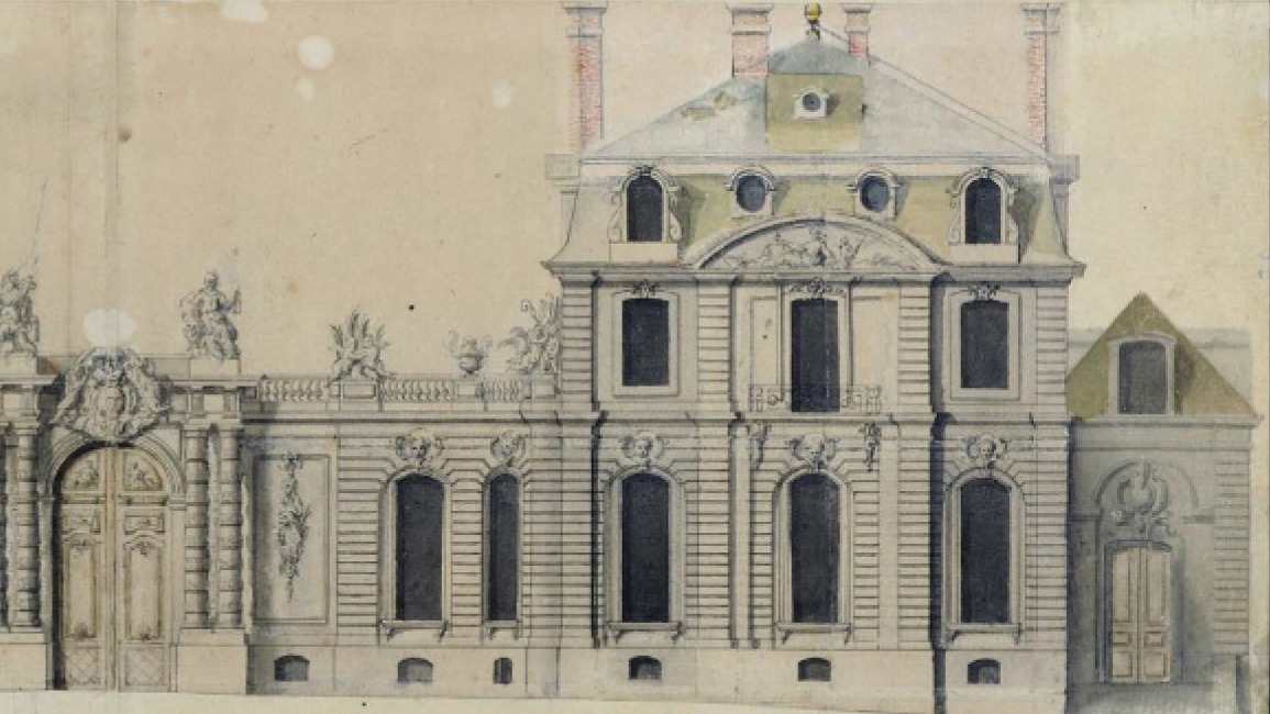 Extrait - Dessin pour la façade du Palais épiscopal, crédit : Cabinet des estampes et des dessins de Strasbourg